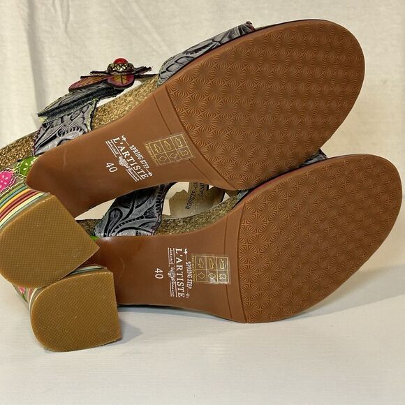 L'Artiste by Spring Step Womens Rossie-Grym Leather Heeled Sandals EU 40 US 9.5 - Picture 6 of 9